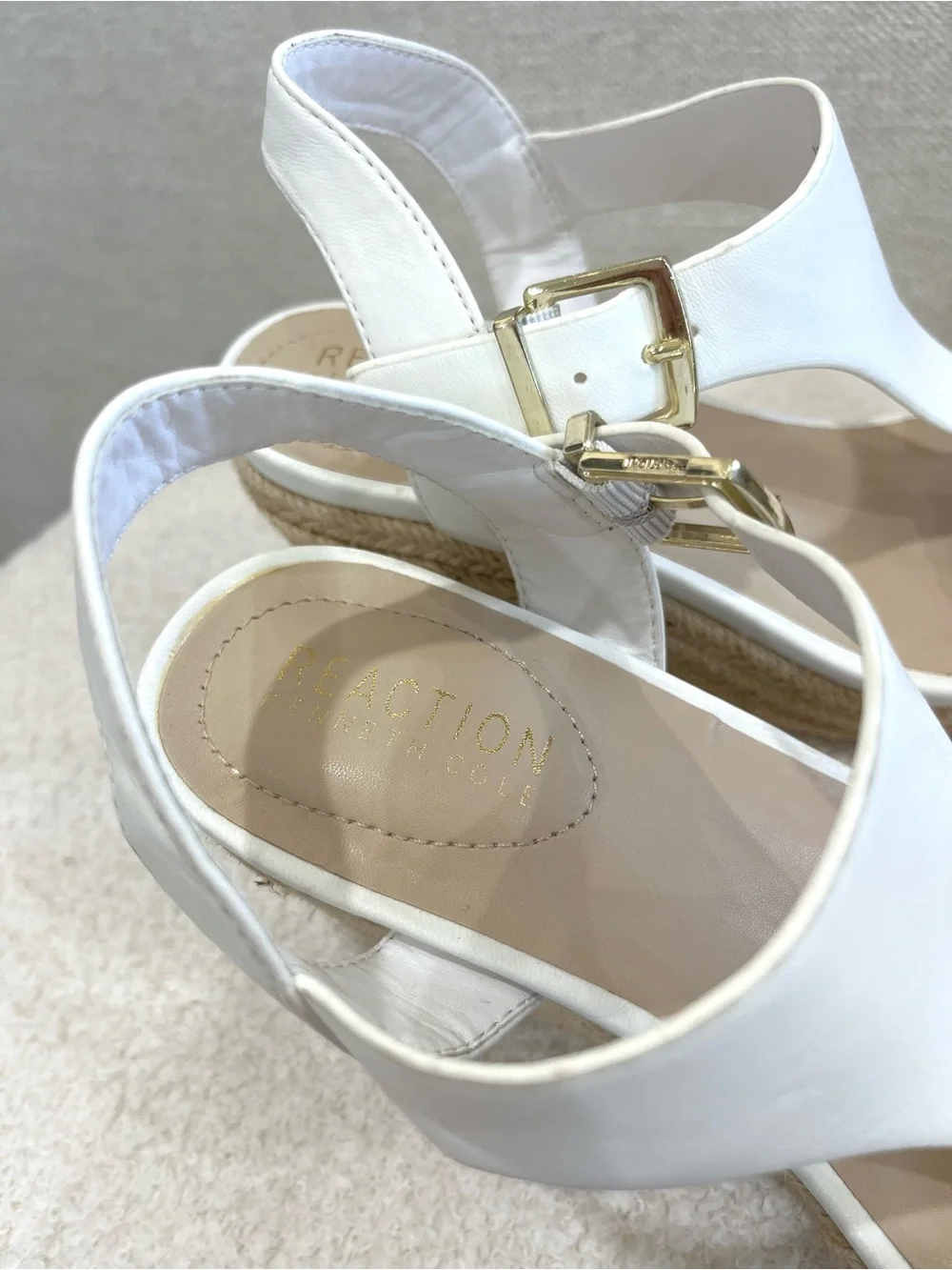 Kenneth Cole White Clinton Wedge